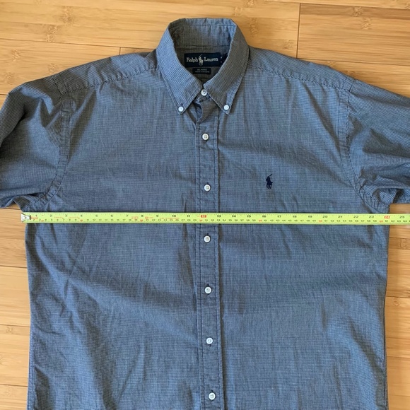 RALPH LAUREN Men's LS BLAIRE Cotton Button Up sz. M Shirt Gingham Check Blue - Picture 3 of 14